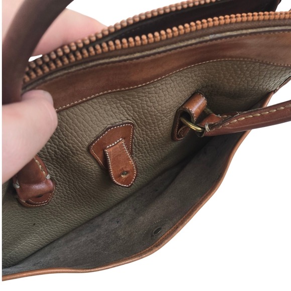 AS IS/FAIR/PROJECT BAG Vintage Dooney & Bourke All Weather Leather Satchel Brown - Picture 8 of 16